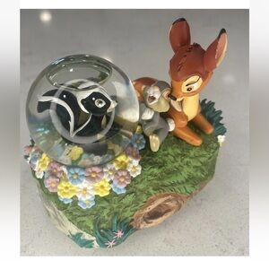 Disney Bambi Snow Globe music Figurine with Flower and Thumper